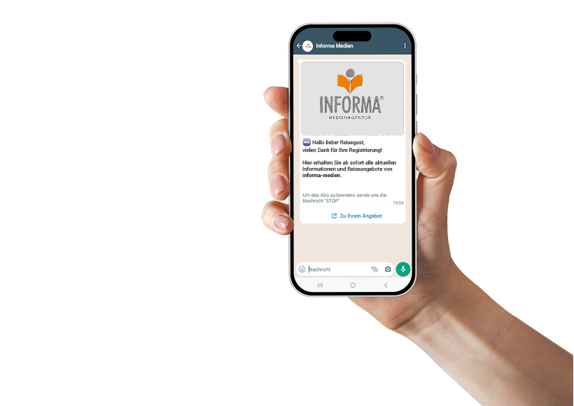 ARRIVA-MEDIA-Nachricht auf einem Smartphone