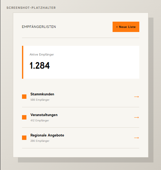 Empfängerlisten in ARRIVA MEDIA